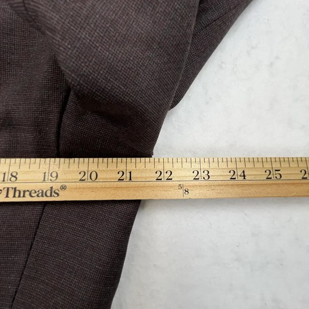 John Varvatos Sport Coat Blazer Mens 40L Brown Check 100% Wool Tweed Made Canada
